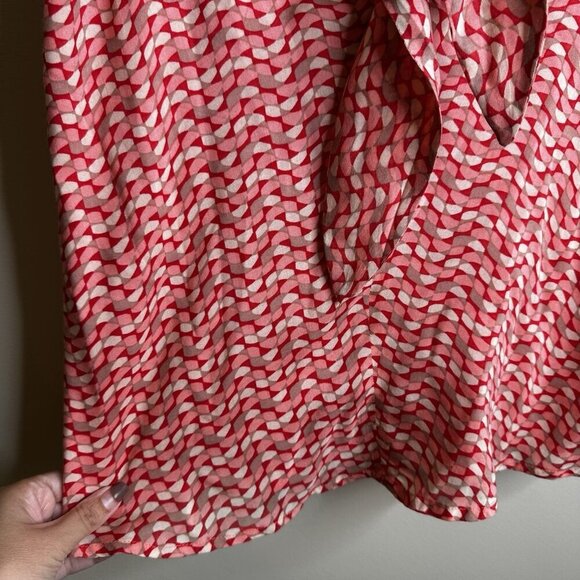 Anthropologie‎ Maeve Verena Tie Front Sleeveless Top Size Medium Pink/Red Boho - Picture 7 of 11